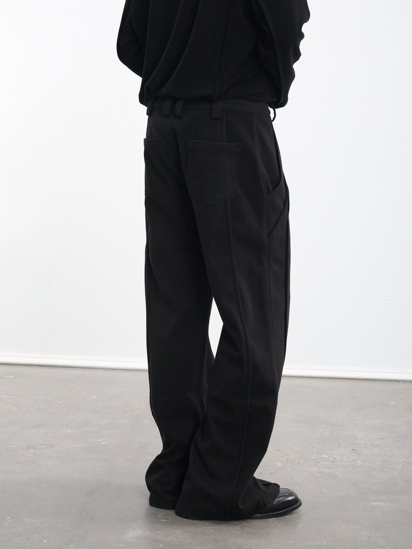 Deconstructed Wide-Leg Casual Pants
