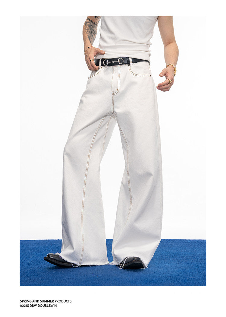 Denim Pants with Fringes