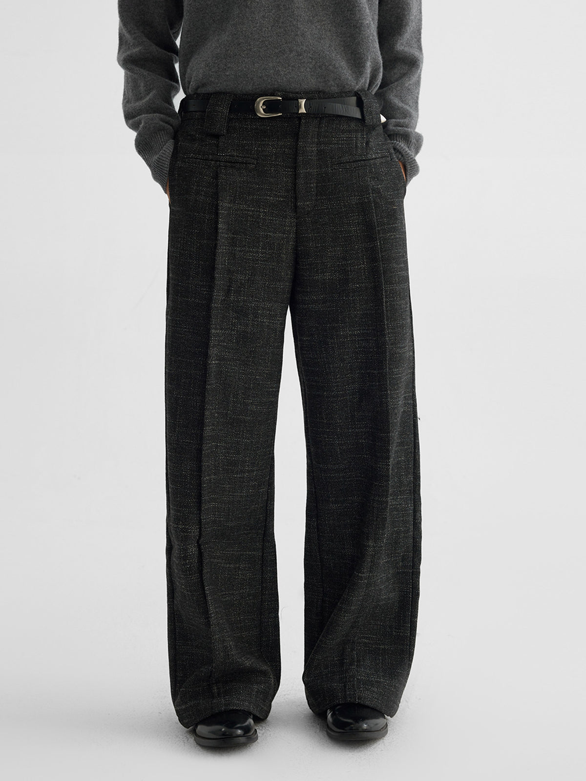 Double-Pleated Wool Pants