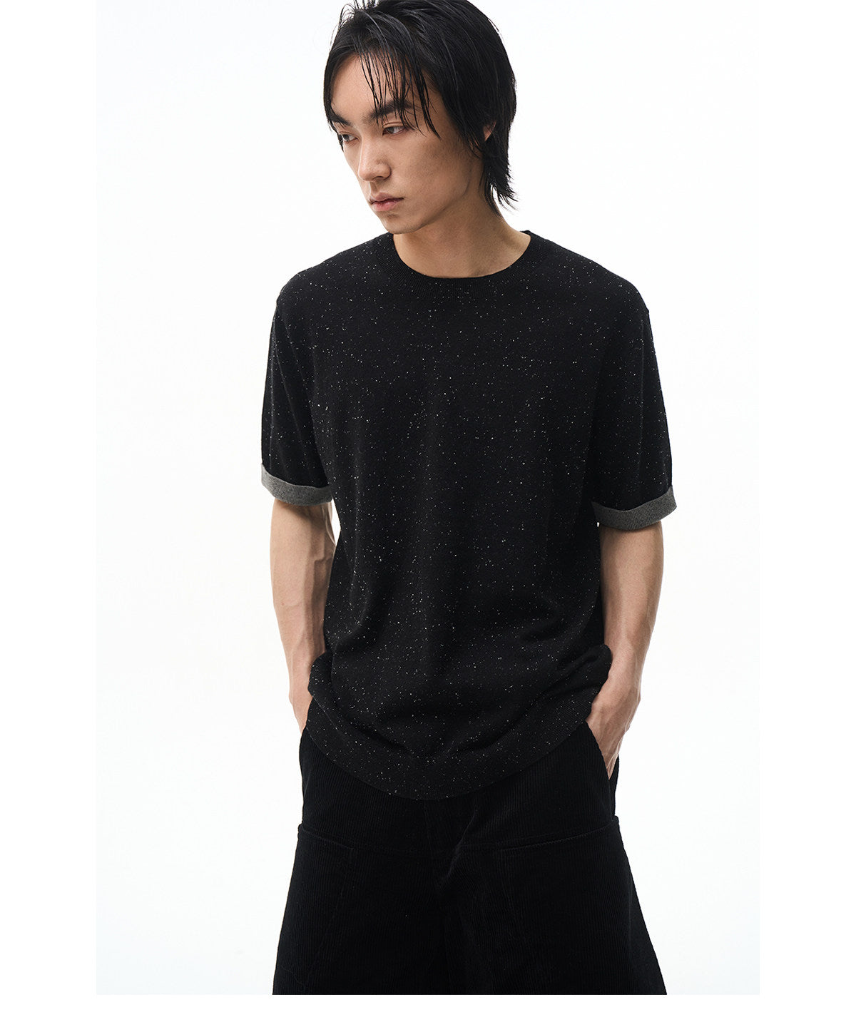 Color-Point Knit Shirt