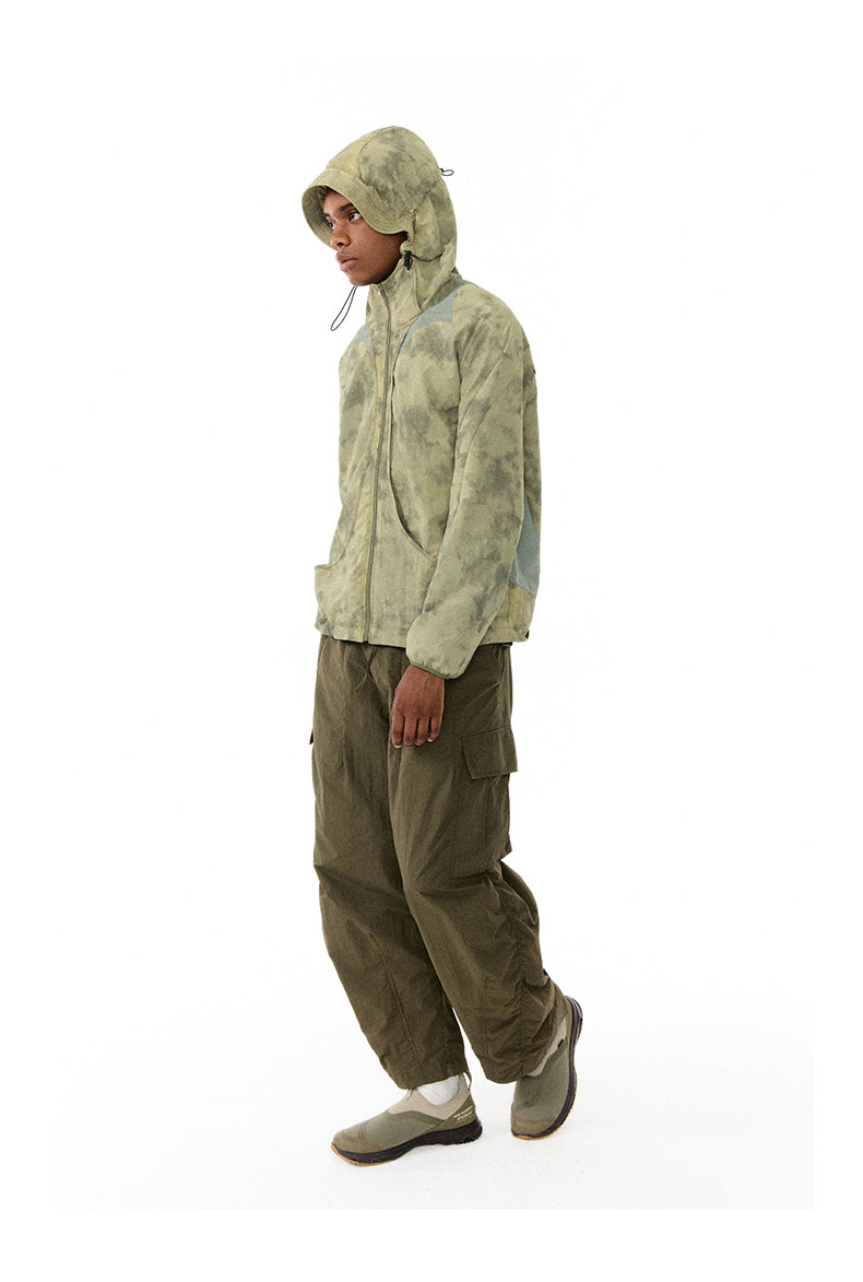 Tie-dye sun protection hooded jacket