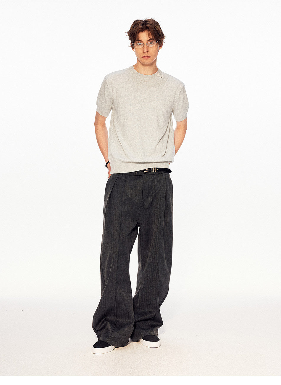 Faux Two-Piece Knit Shirt