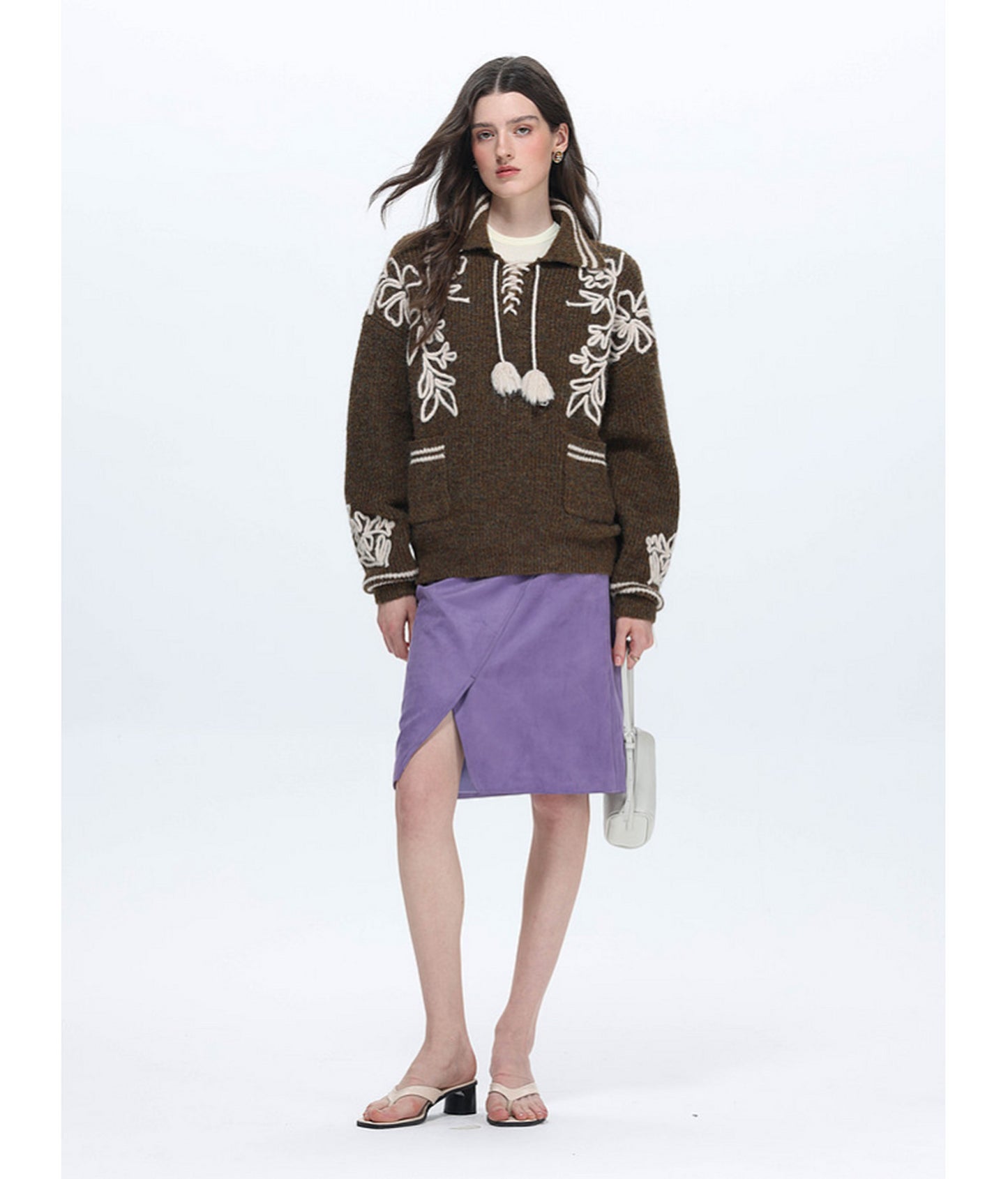 Vintage Wool-Blend Fringed Sweater