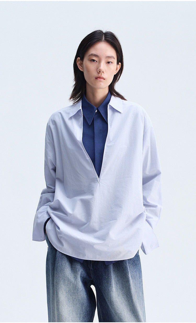 V-Neck Double-Layer Shirt