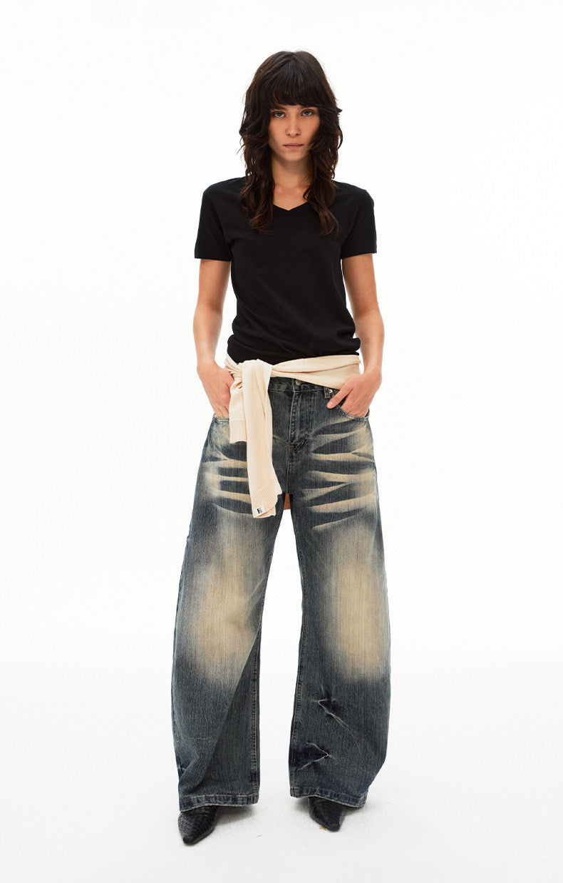 Vintage-style Washed Whiskey Jeans