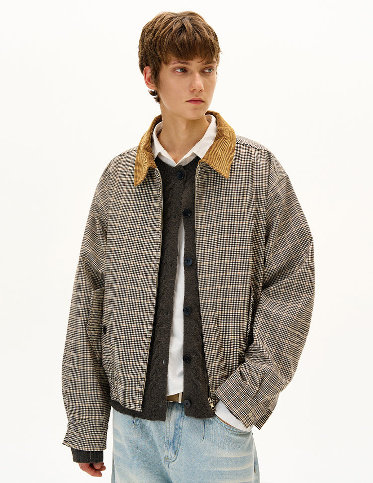 Corduroy Lapel Check Jacket
