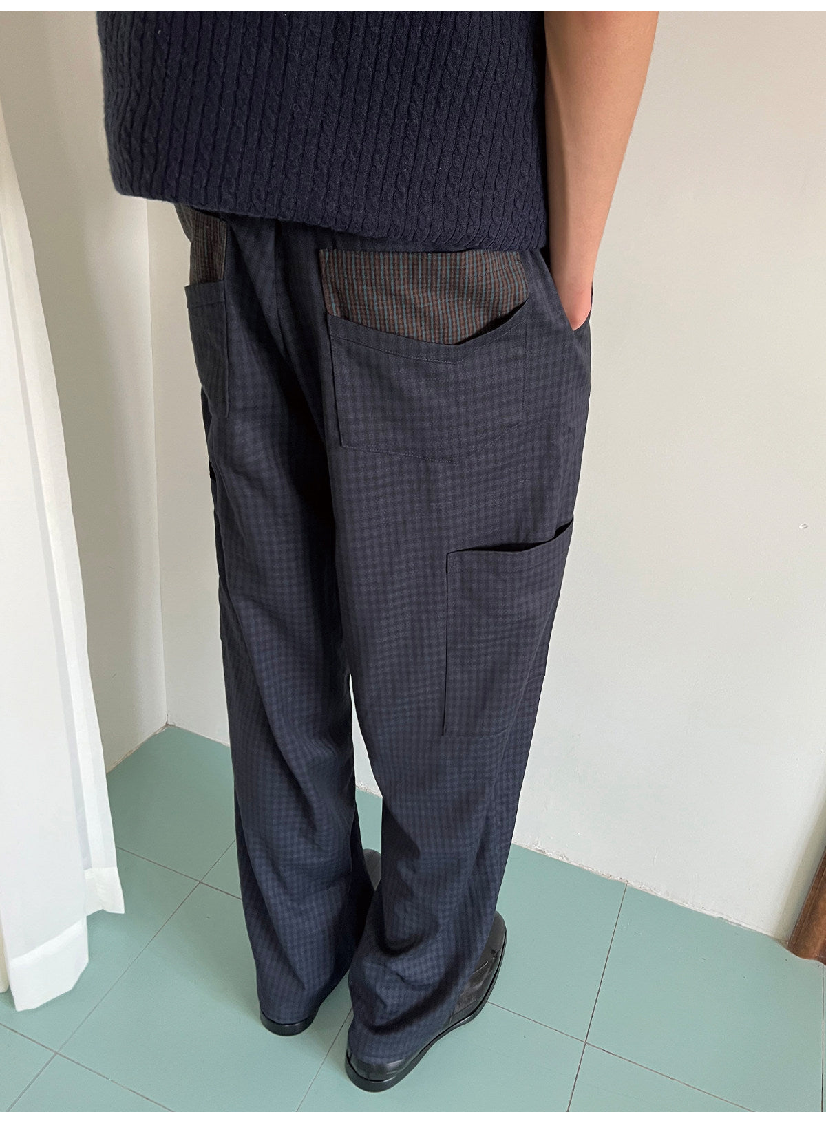Patchwork Side-Pocket Casual Pants