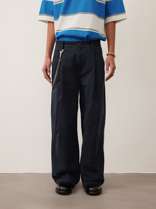 Single Pleated Loose Casual Pants