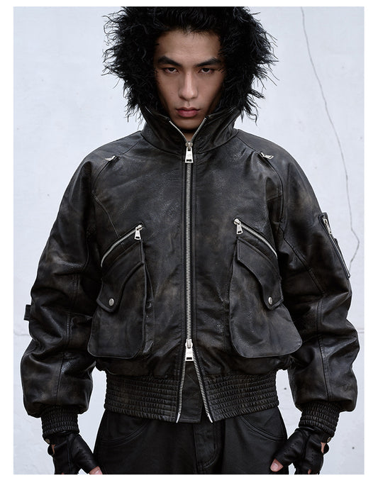 Heavy Leather Niche Design Jacket