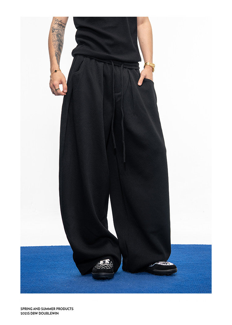 Casual Wide-Leg Sweatpants with Drawstring
