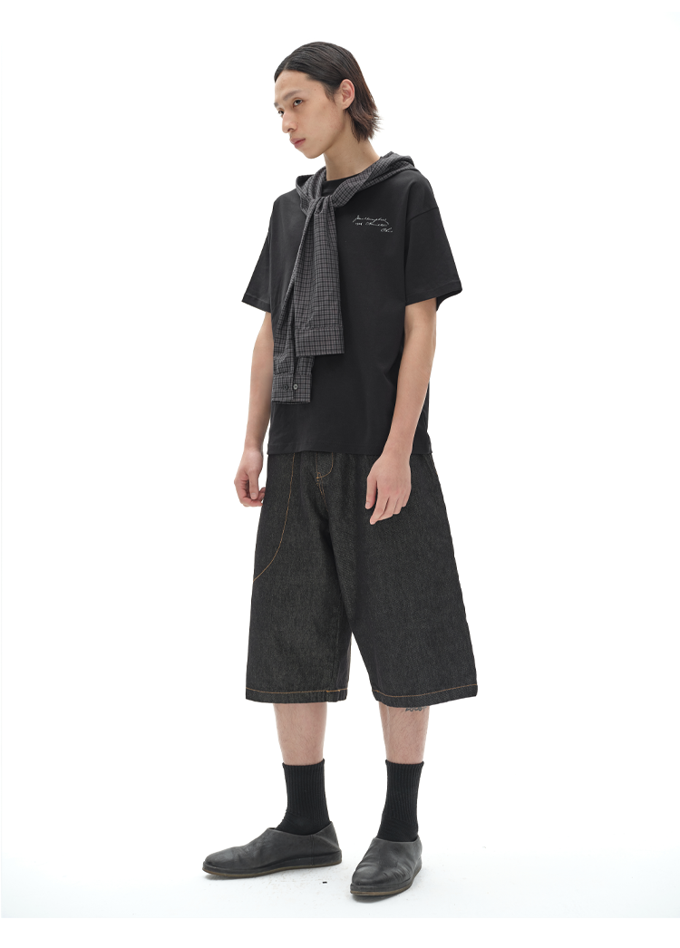 Fake Two-Piece Check T-Shirt