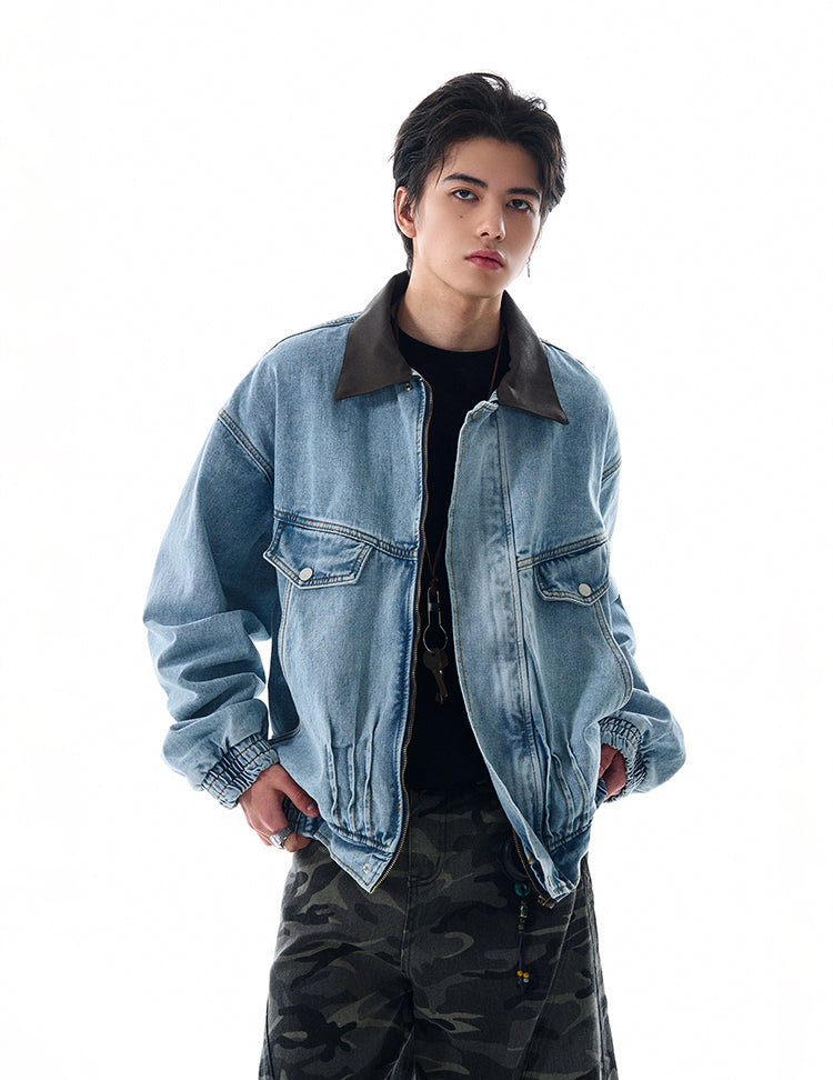 Niche Design Washed Denim Jacket