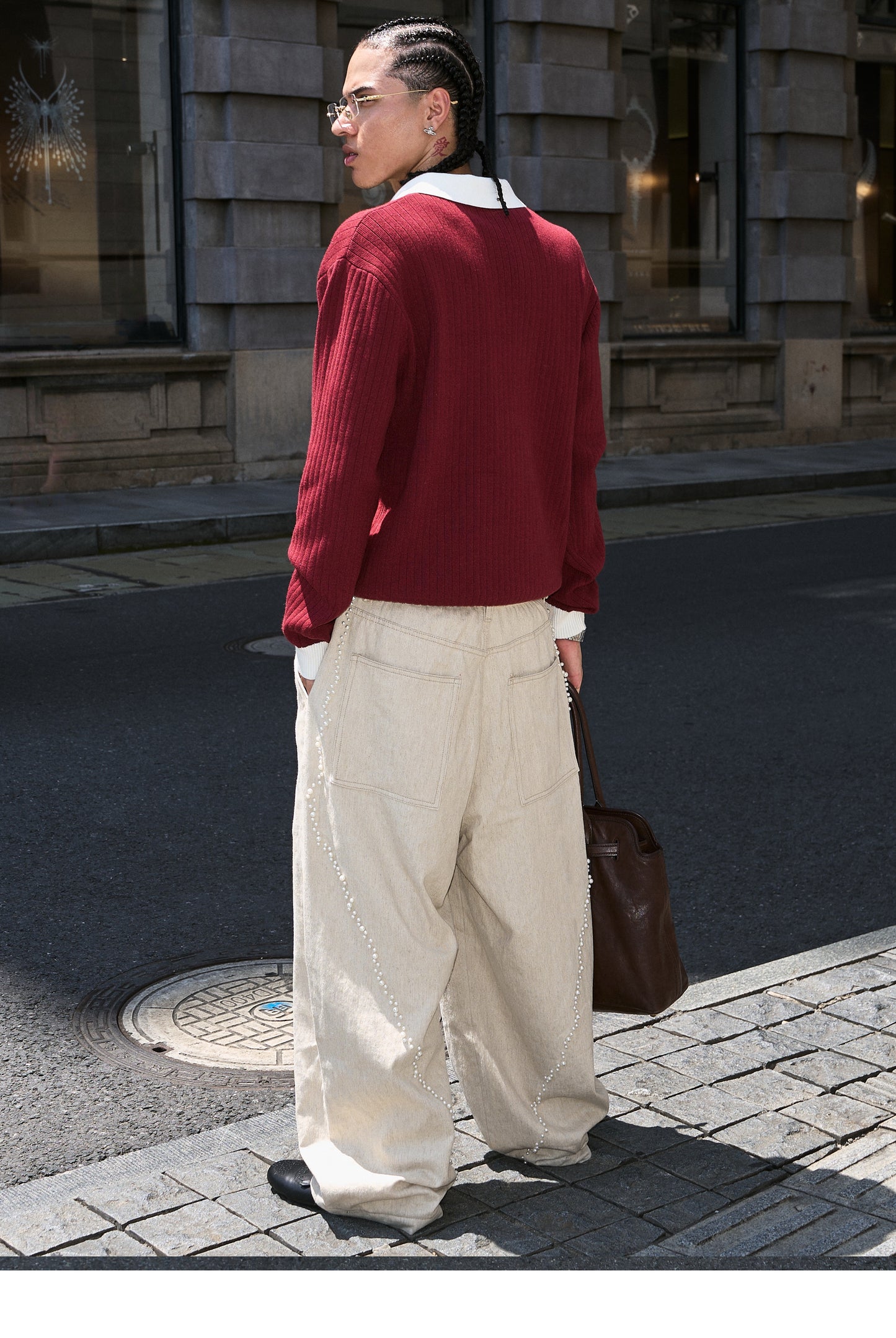 Baggy Straight Wide-Leg Pants
