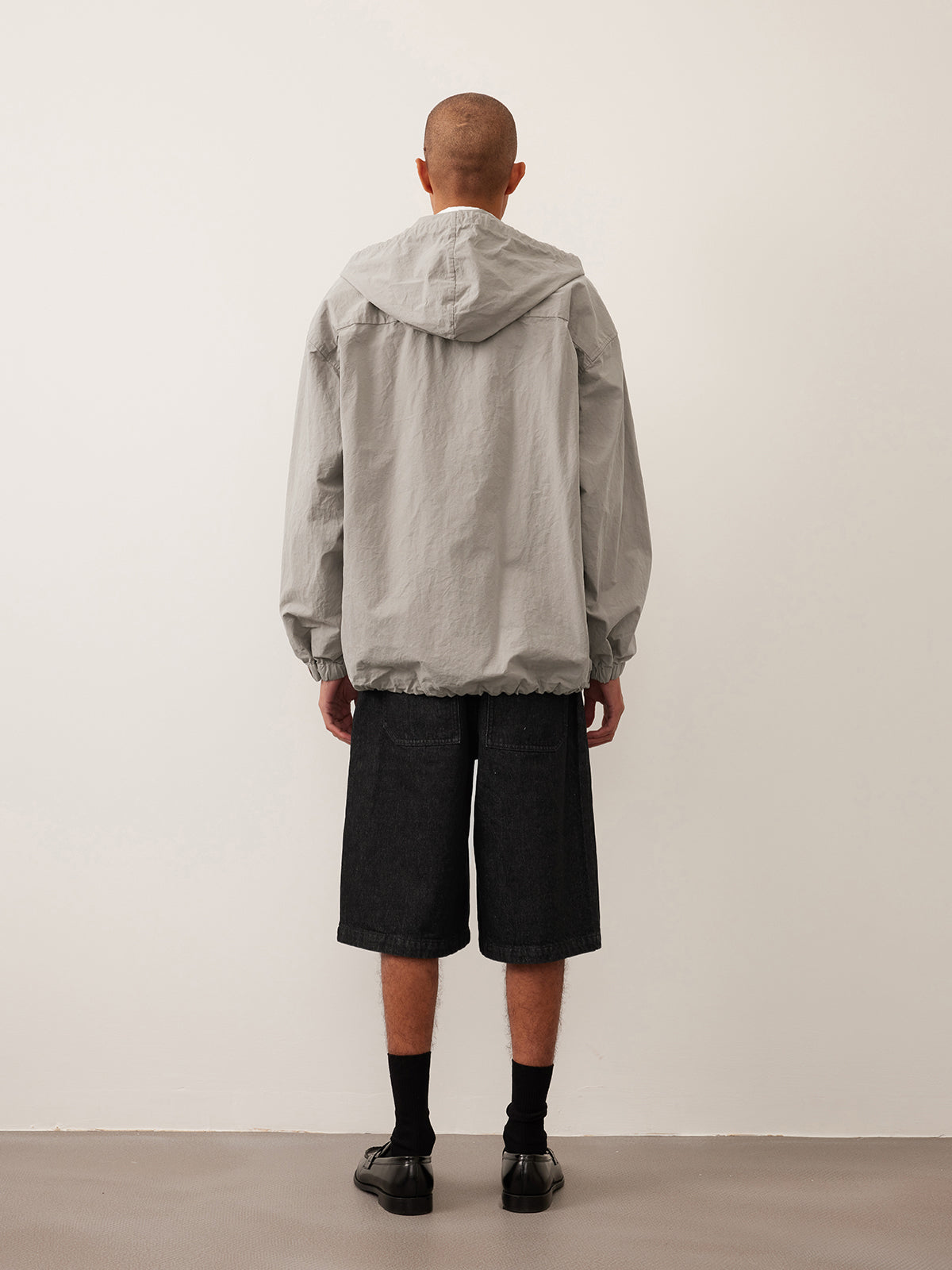 Hooded cotton zip-up jacket