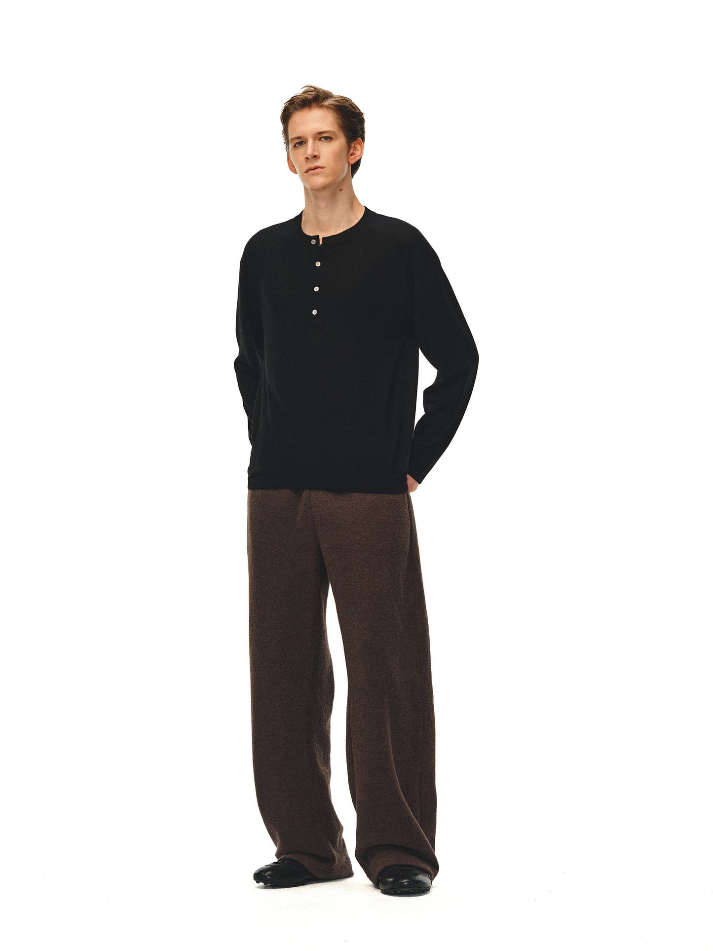 Henry-collar T-shirt