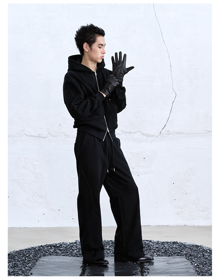 Three-dimensional cut sweat pants