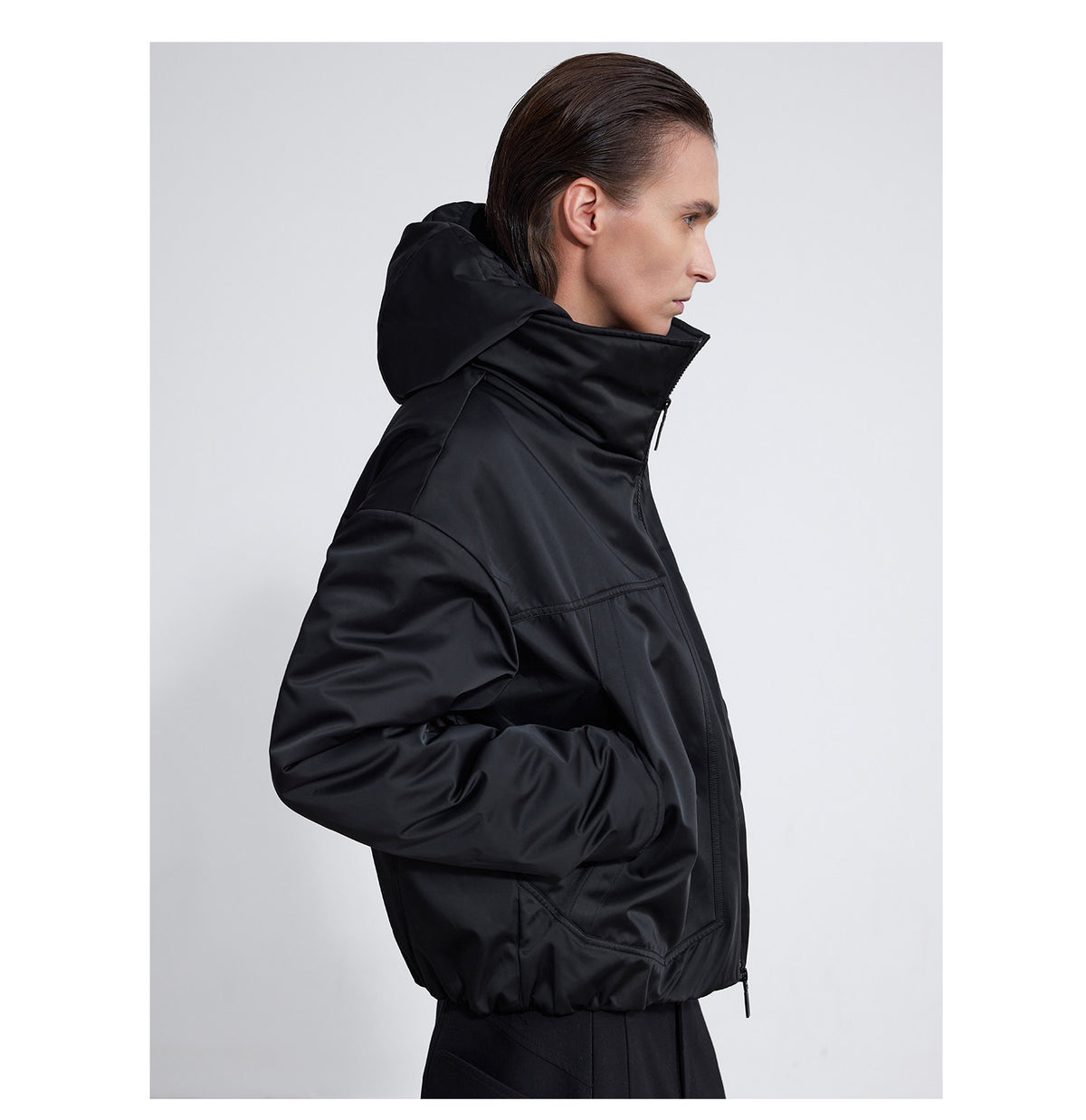 Quilted Stitch Short-Length Wide Jacket