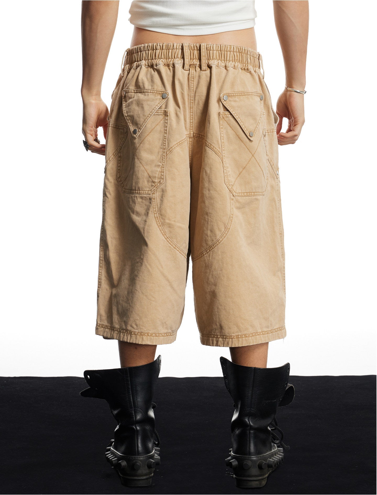 Vintage-Washed Relaxed-Fit Shorts