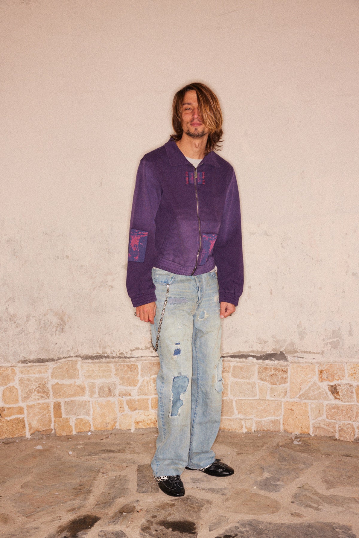 Appliqué Print Washed Sweatshirt