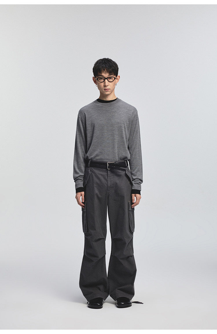 Canvas Distressed Casual Pants