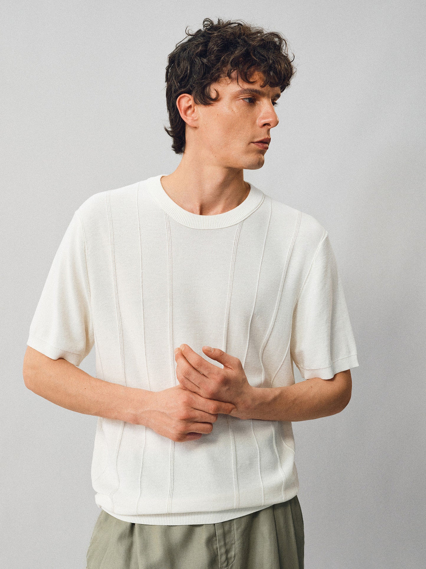 Tencel and Linen Blend Knit Shirt
