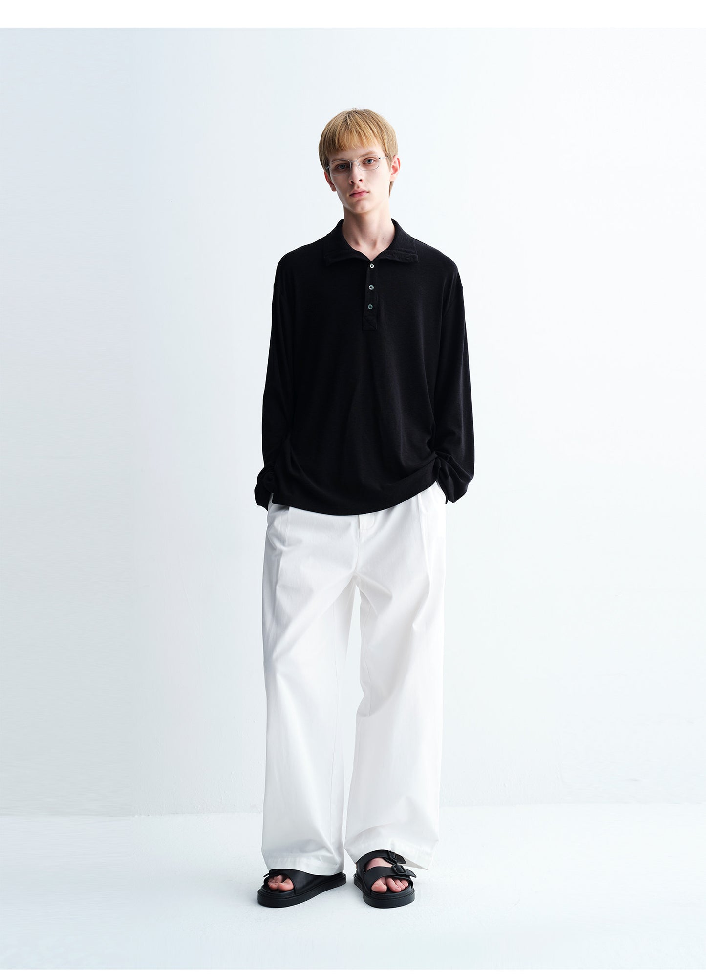 Cotton Blend Shell Button Shirt