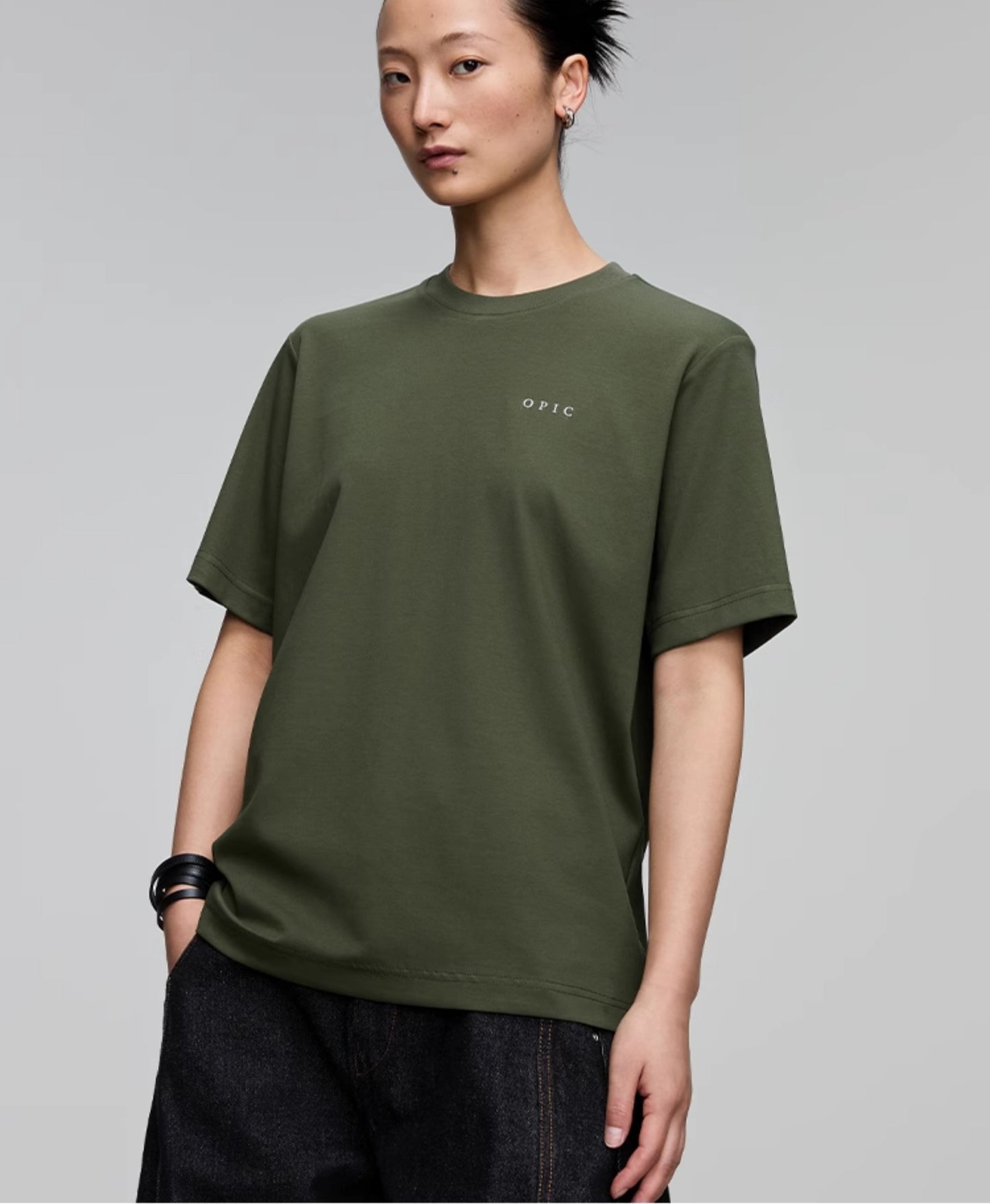 Round Neck Logo Print T-Shirt