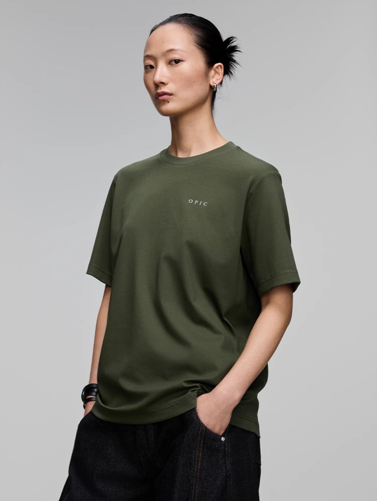 Round Neck Logo Print T-Shirt