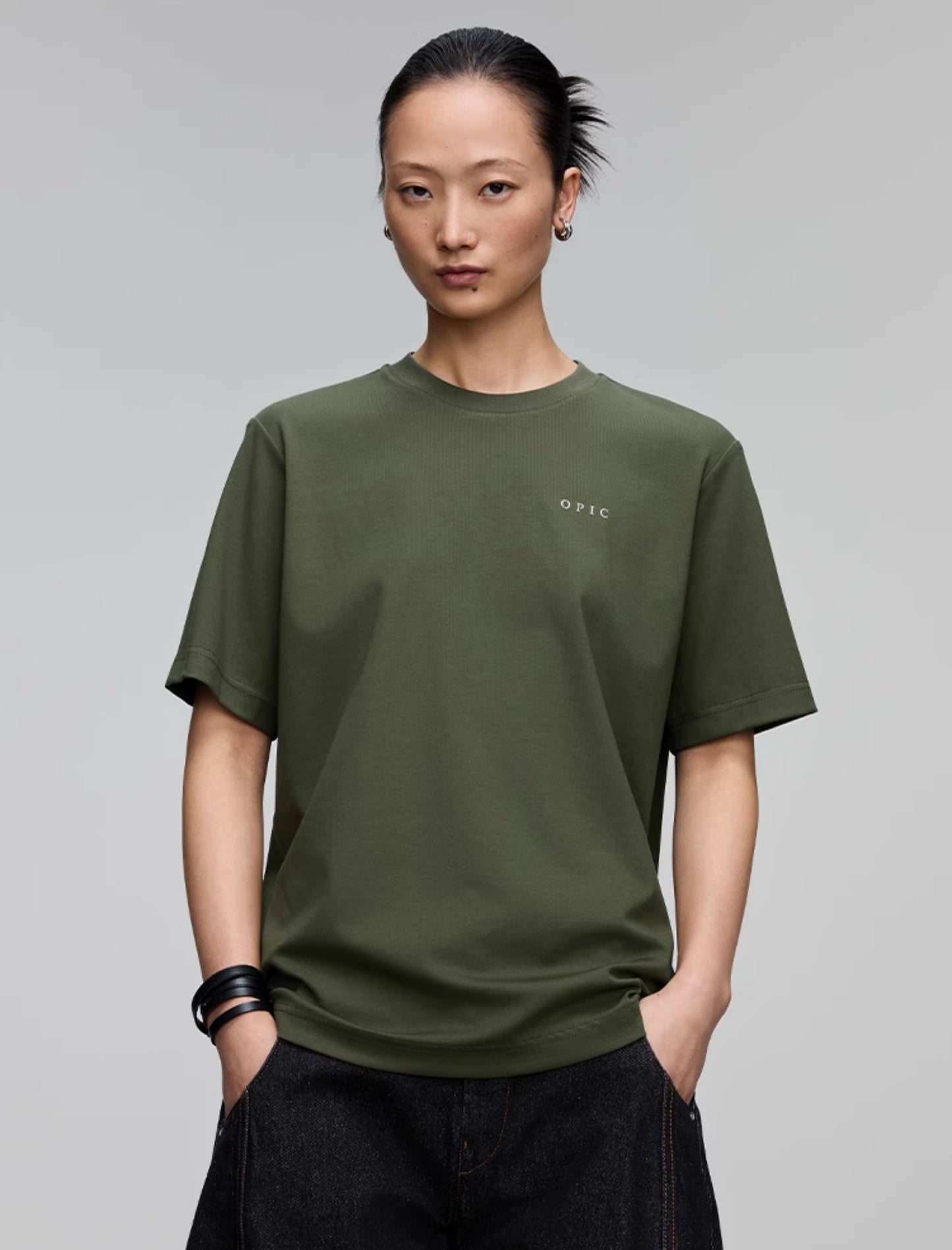 Round Neck Logo Print T-Shirt