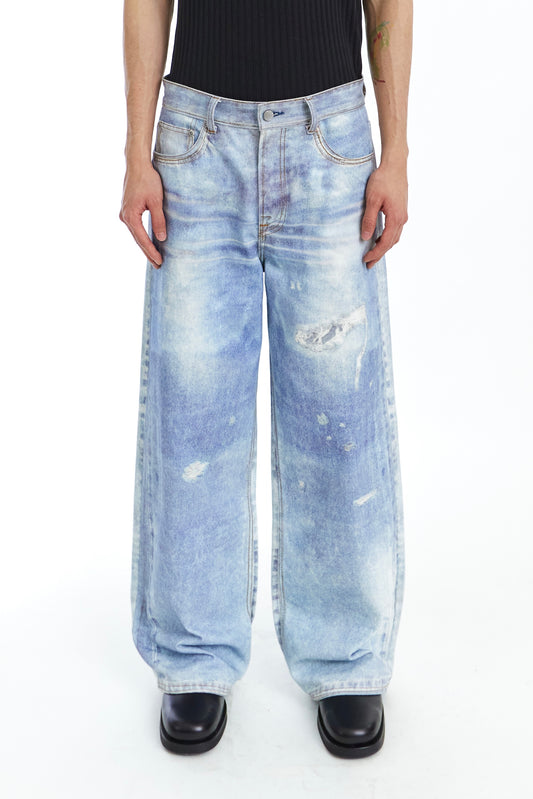 Screen Printing Straight Jeans
