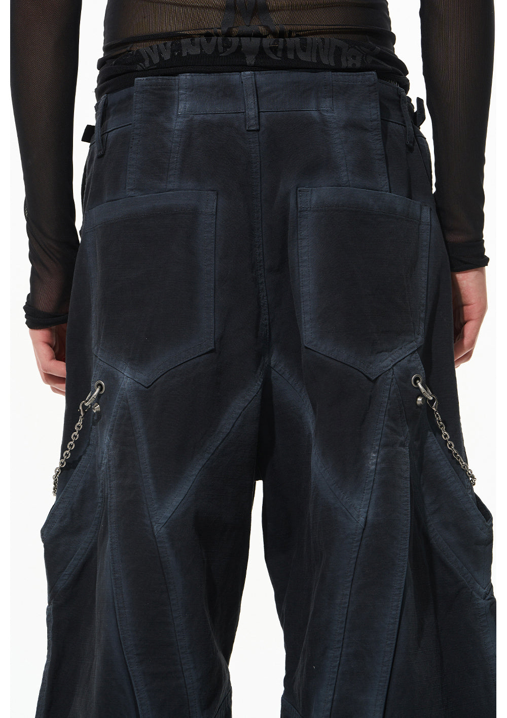 Multi-fly chain decor casual pants