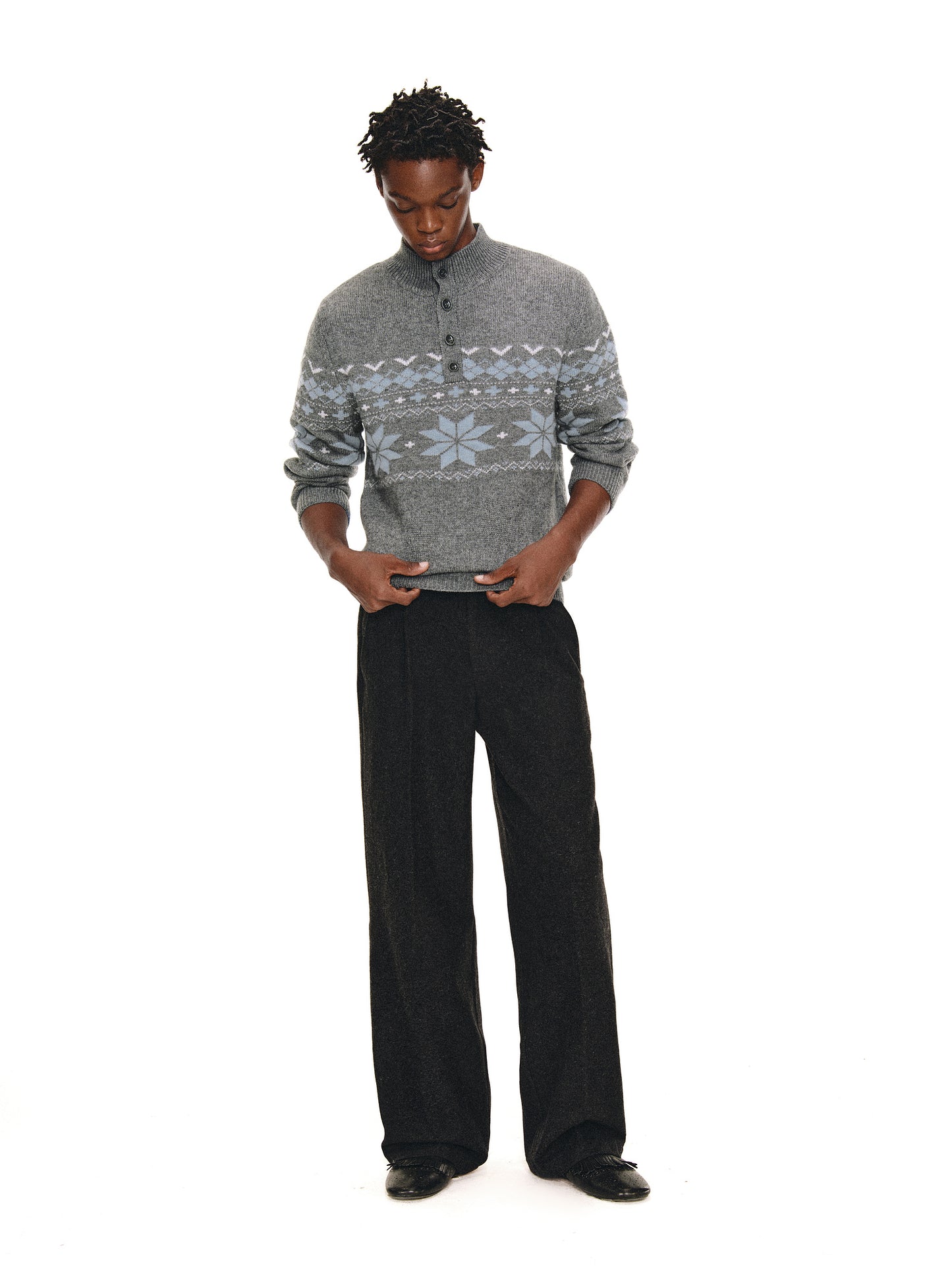 Half-High Henley Sweater