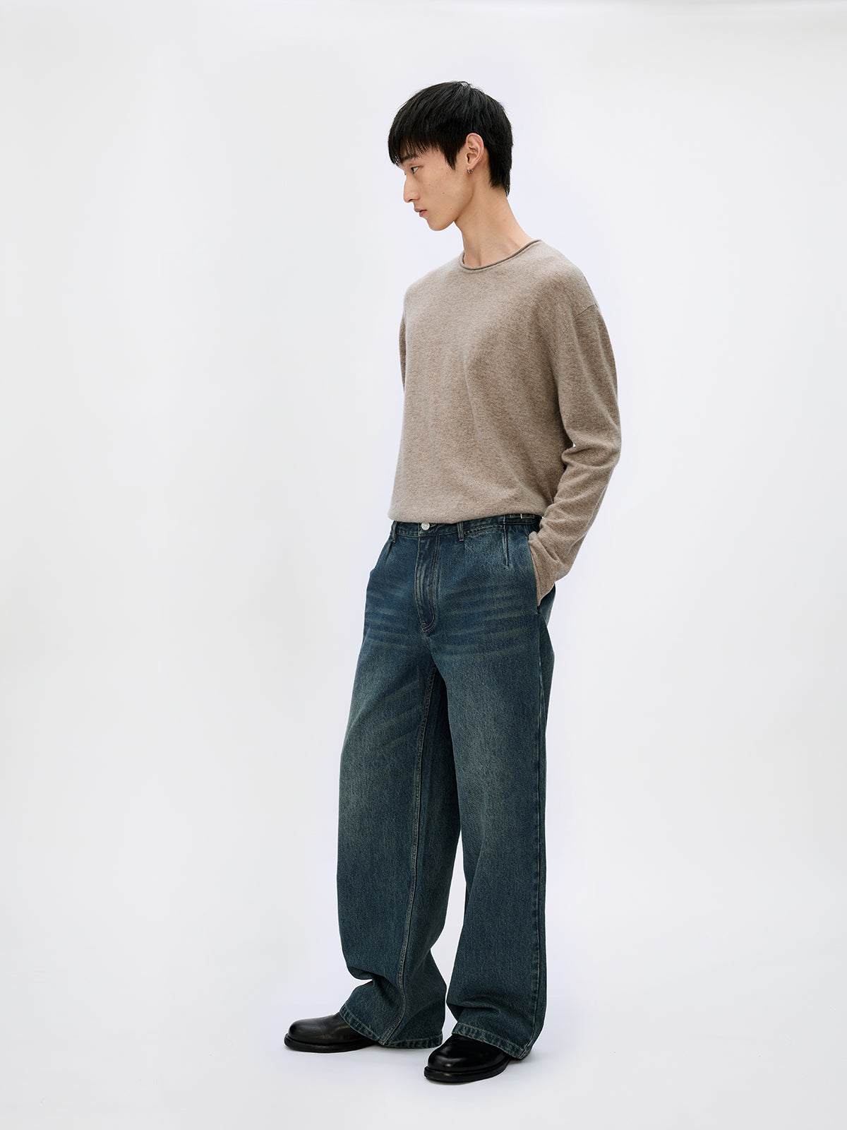 Loose Straight Leg Denim Pants