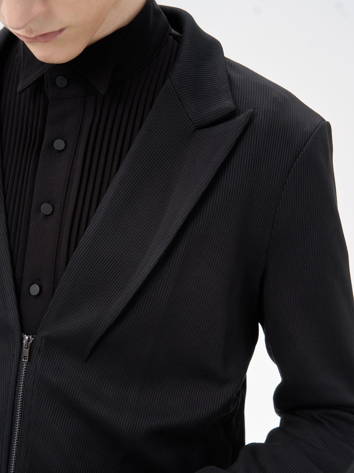 Striped Zipper Cardigan