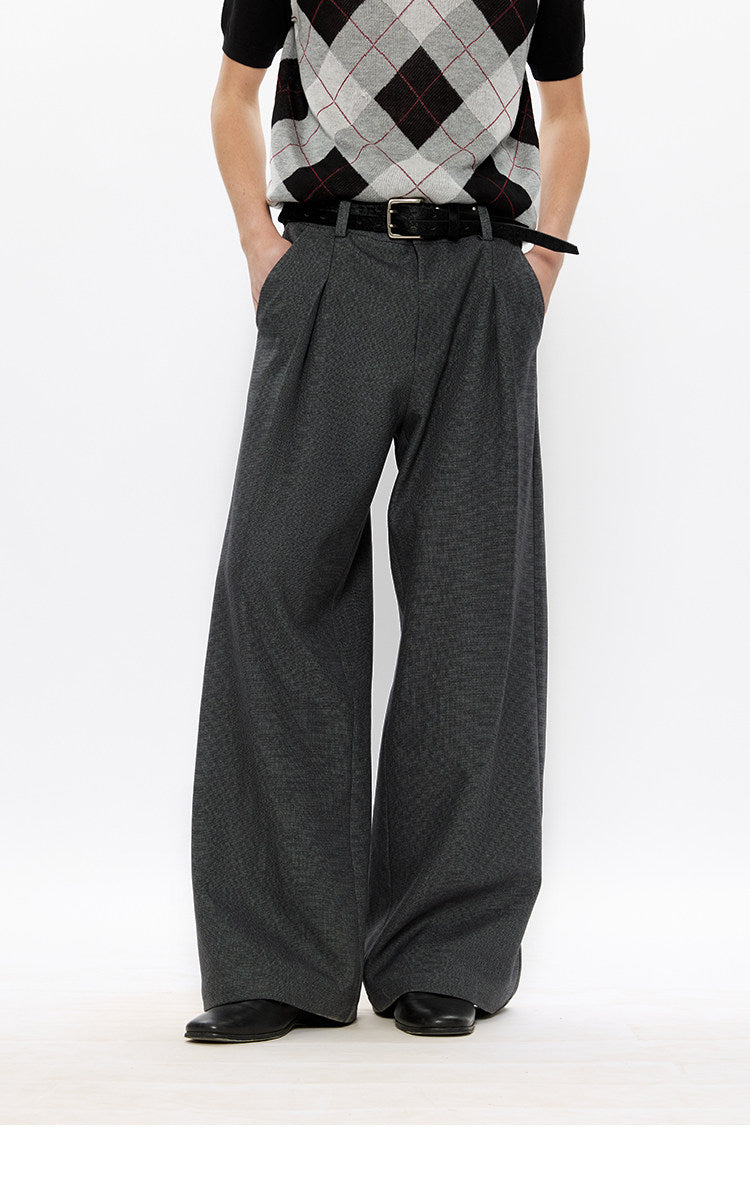 Pleated A-Line Casual Pants