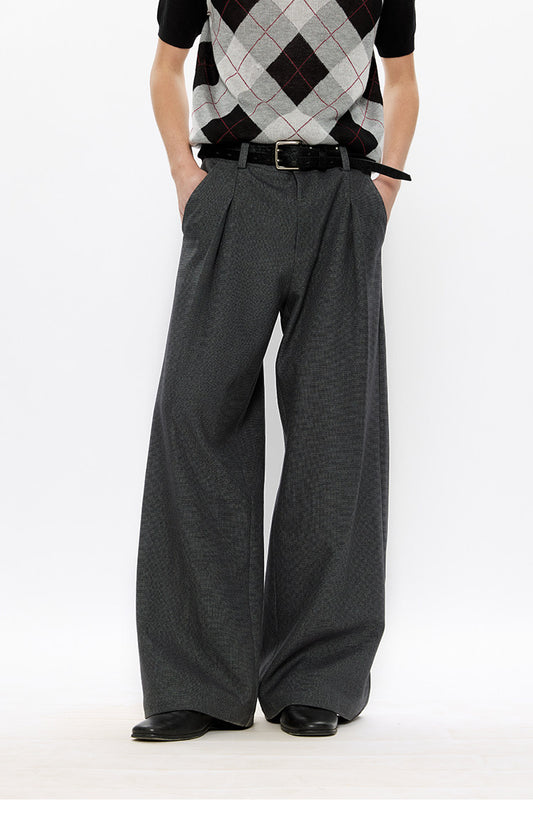 Pleated A-Line Casual Pants