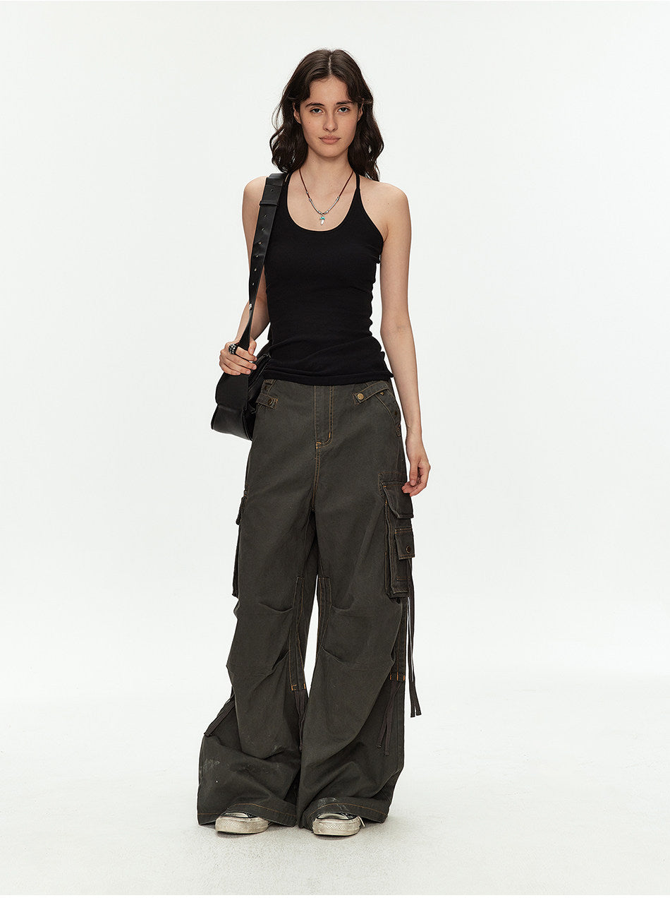 Wide-Leg Cargo Pants