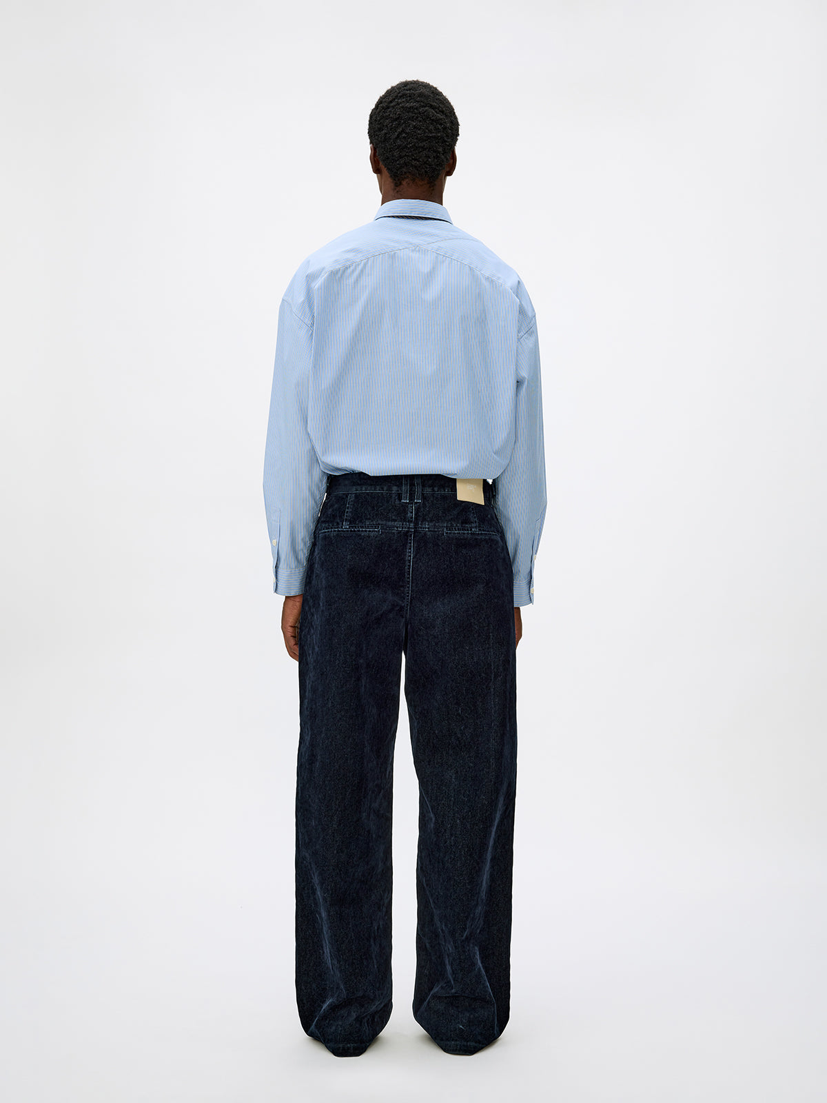 Adjustable Button Flock Denim Pants