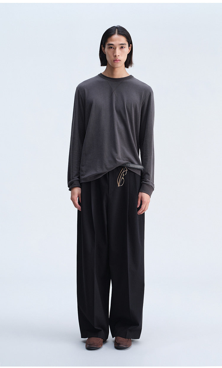 Open-Stitch Collar T-Shirt