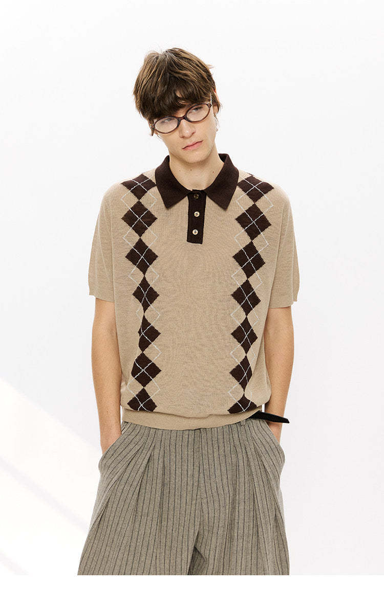 Knit polo shirt
