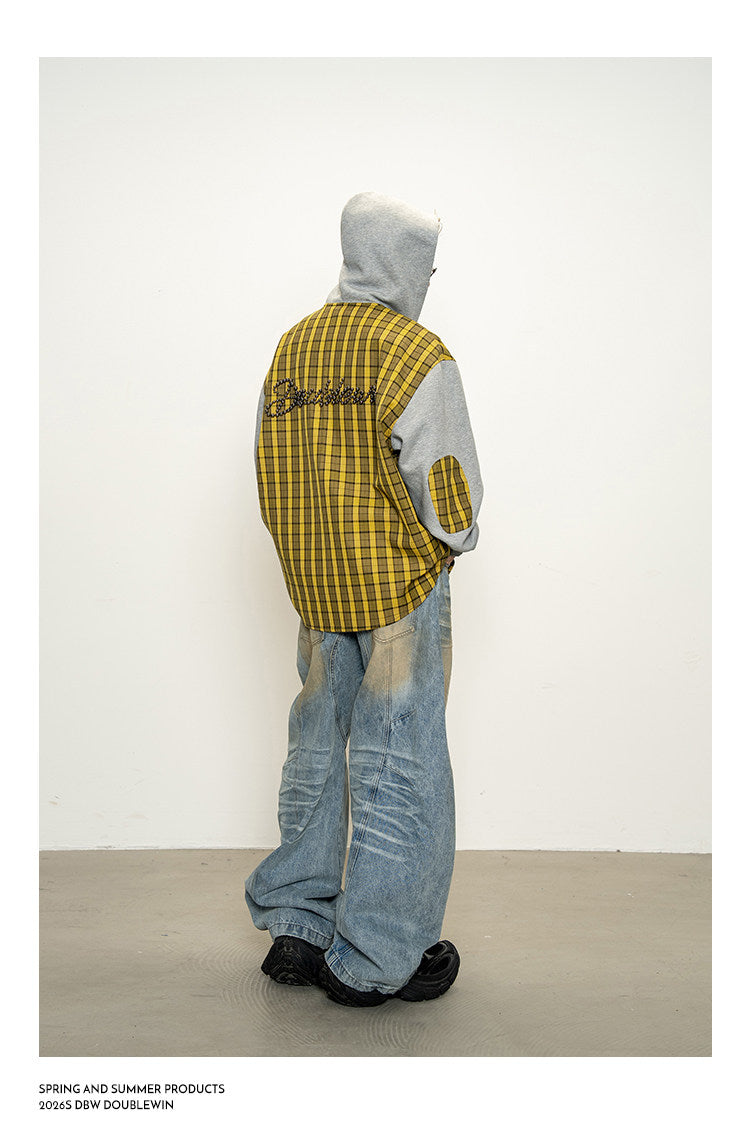 Checkered Patchwork Sweatshirt