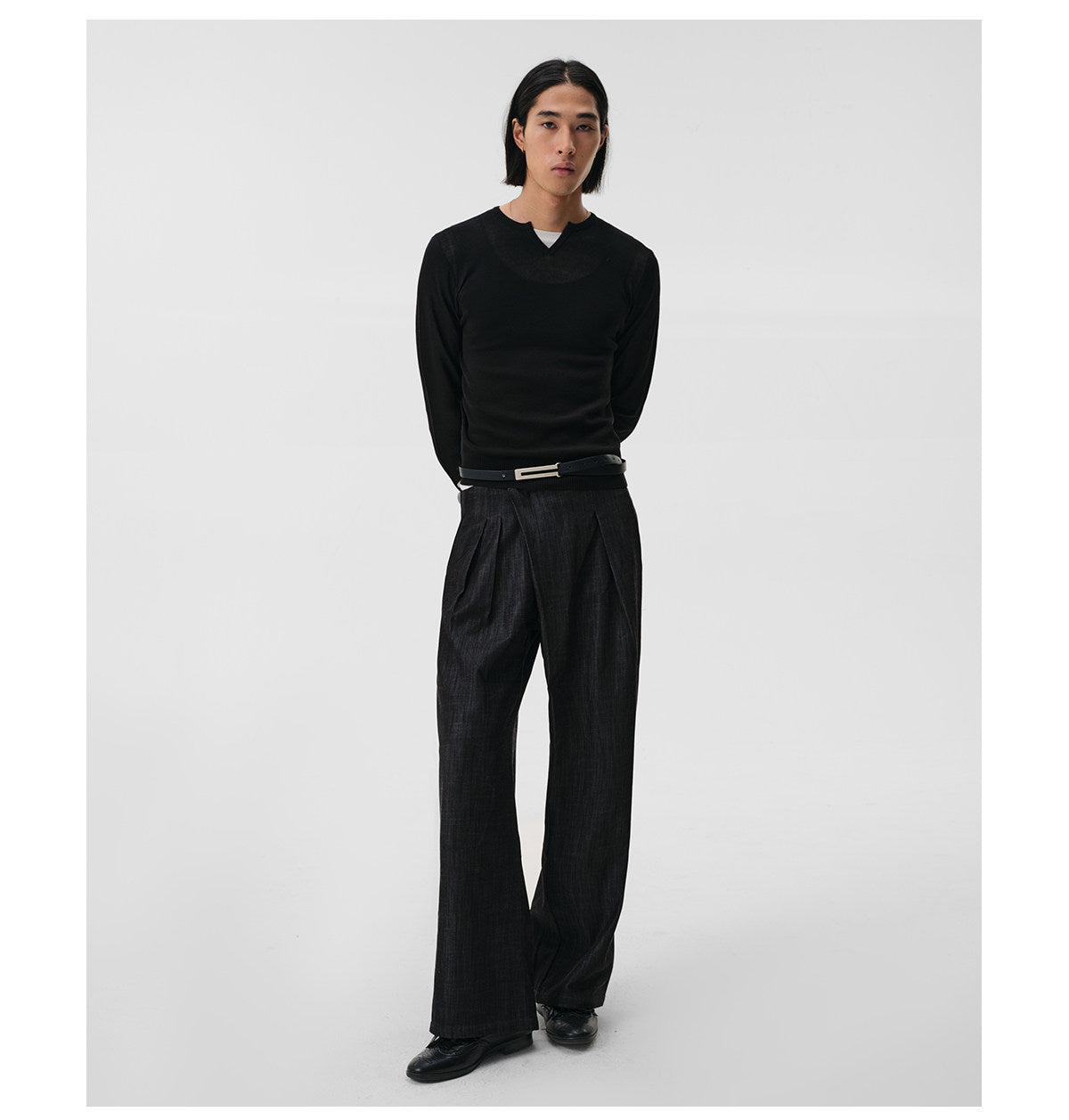 Faux Two-Piece High-Twist Slim-Fit T-Shirt