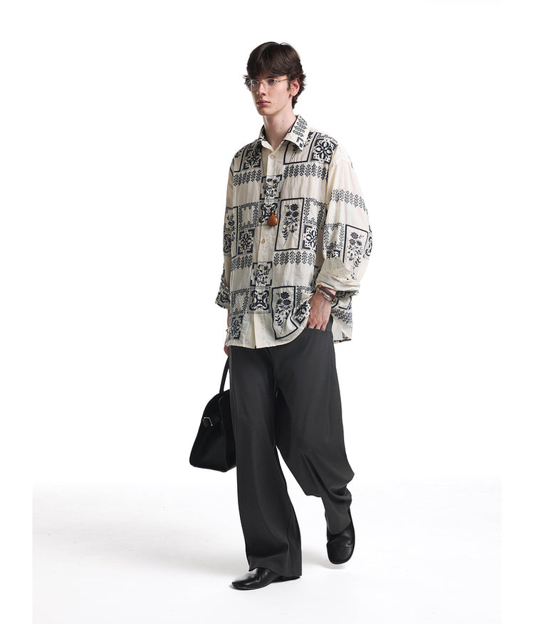 Embroidered contrast color shirt