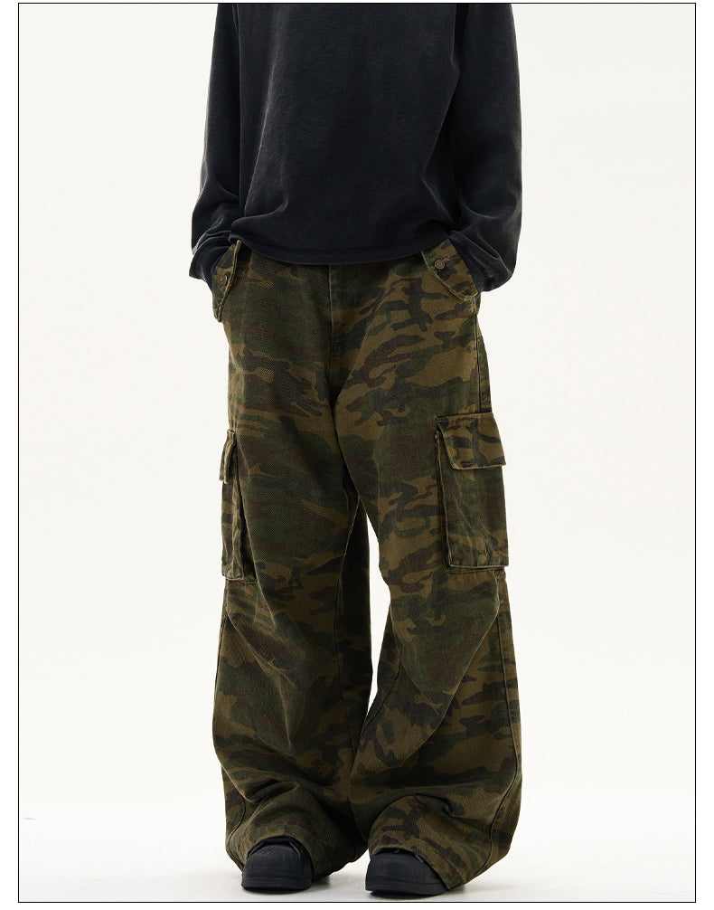 Multi-pocket camouflage casual pants