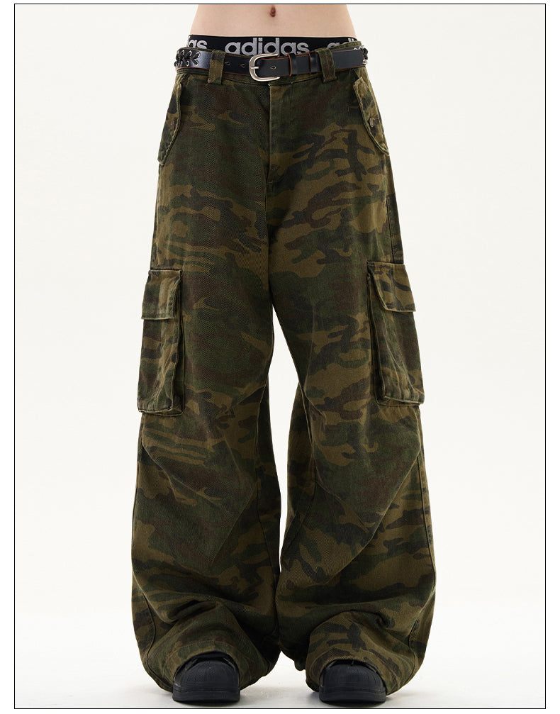 Multi-pocket camouflage casual pants