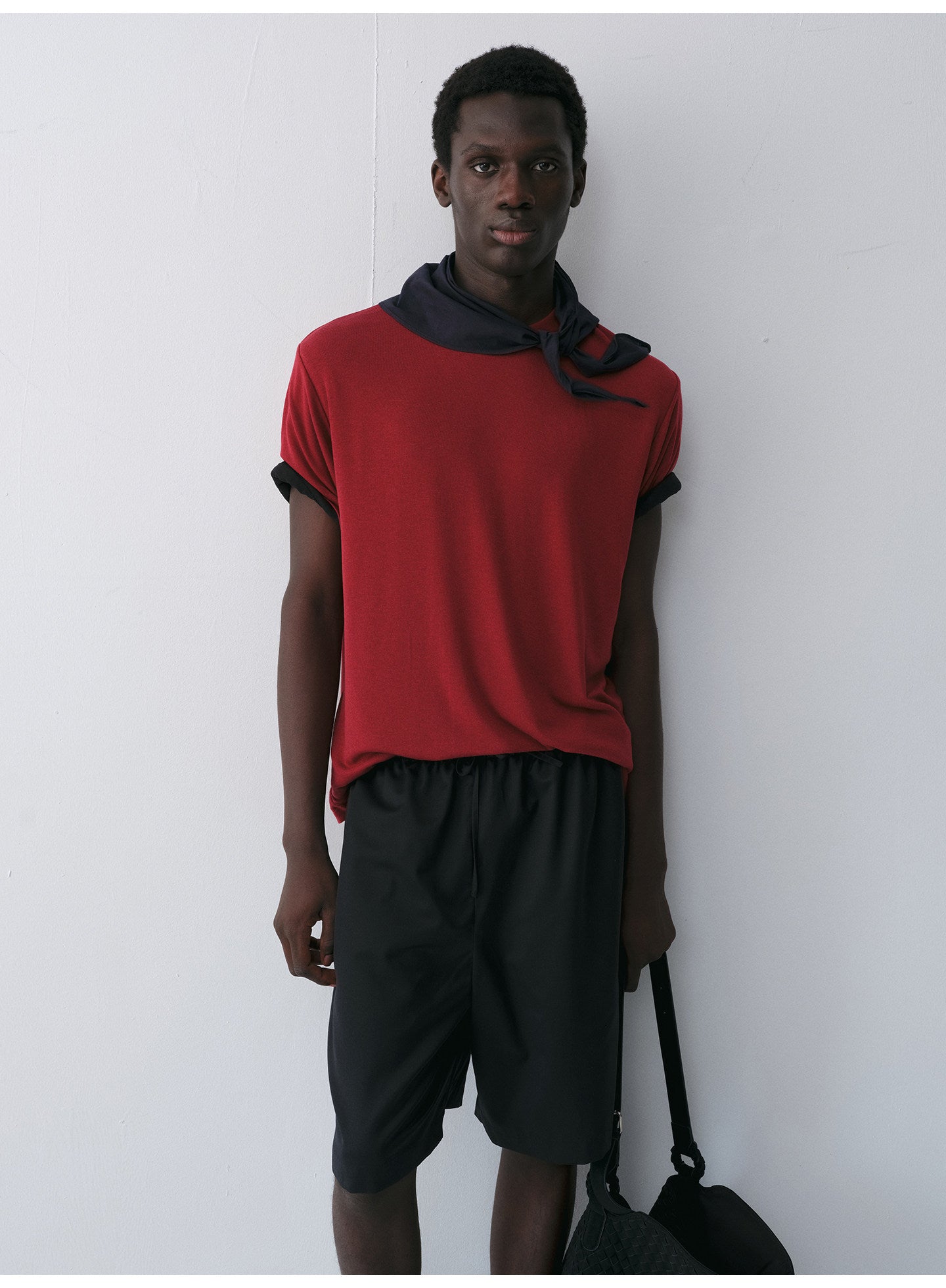 Tencel & Wool Blend Crew Neck T-Shirt