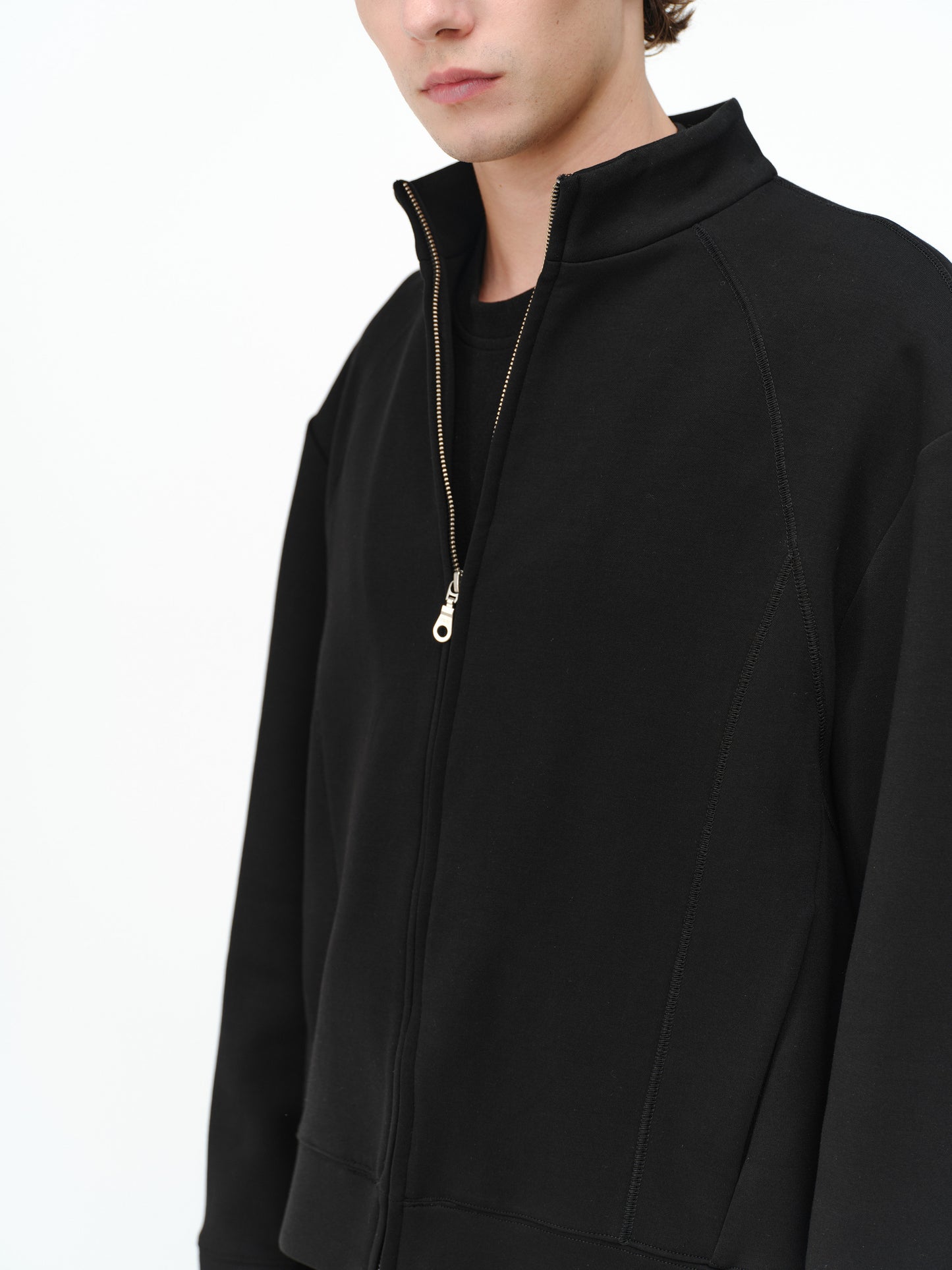 Stand-up Collar Zip-Up Sweatshirt