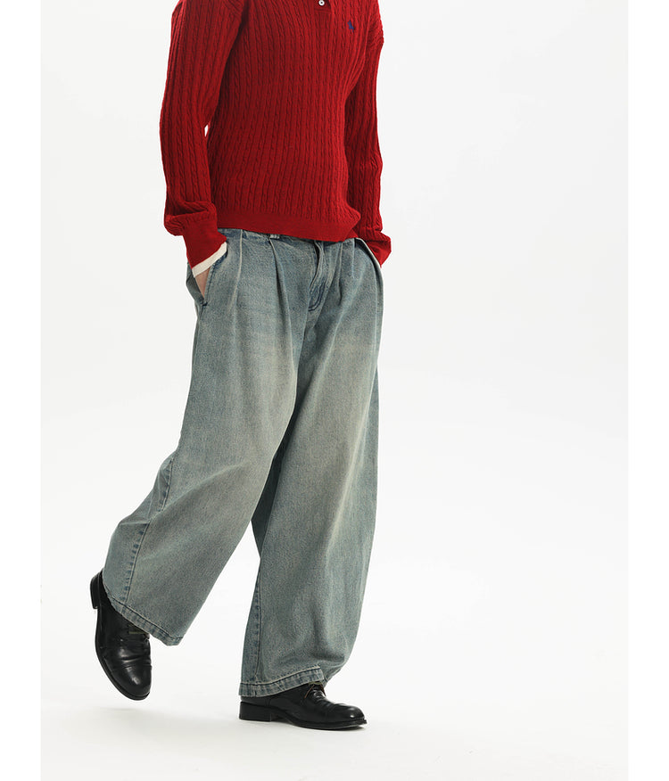 Wide Leg Scimitar Jeans