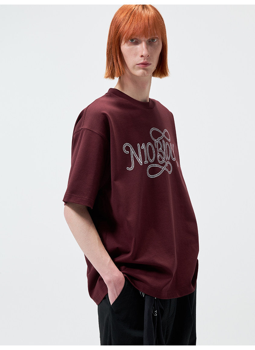 Water-Based Paste Print Crew Neck T-Shirt