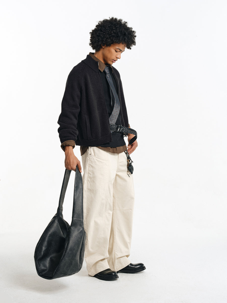 Wool Blend Stand Collar Jacket